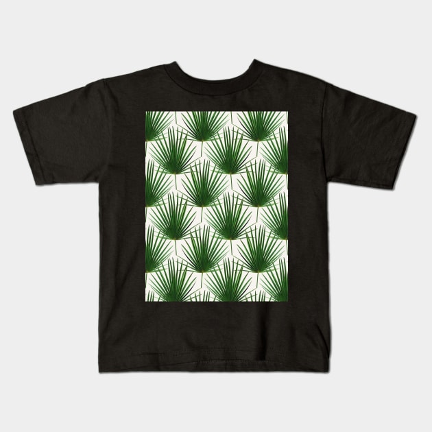 Simple Palm Leaf Geometry Kids T-Shirt by micklyn